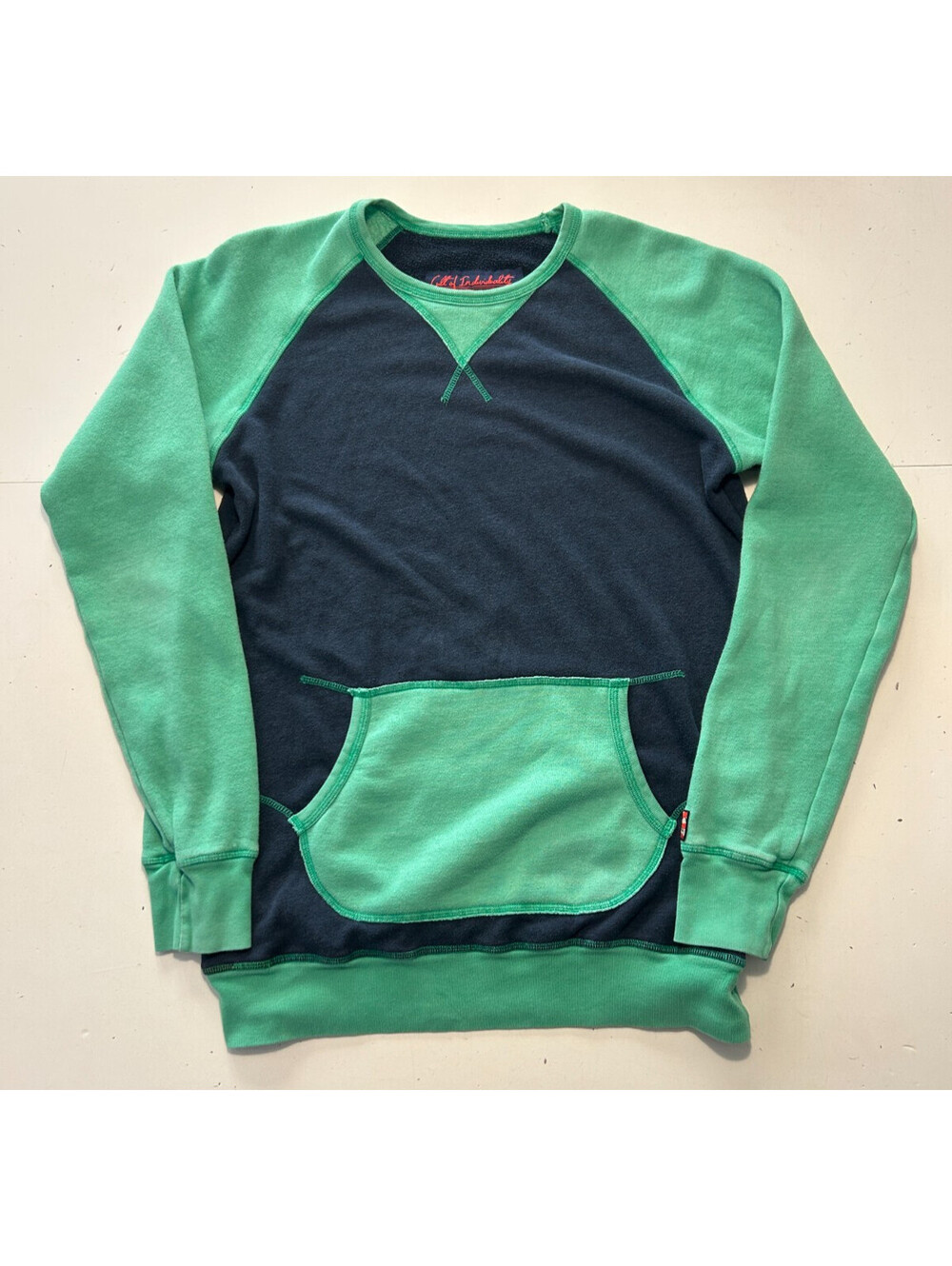 Cult Of Individuality Green/Blue Sweatshirt Size Medium